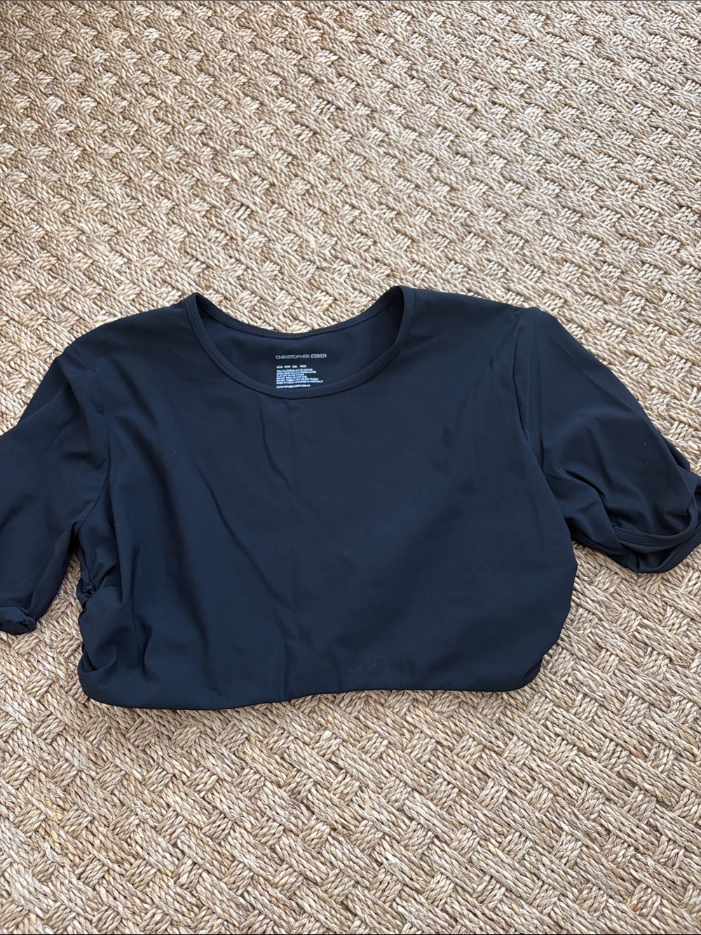 Christopher Esber Everyday Black Crewneck Women’s Top elastic waist size small